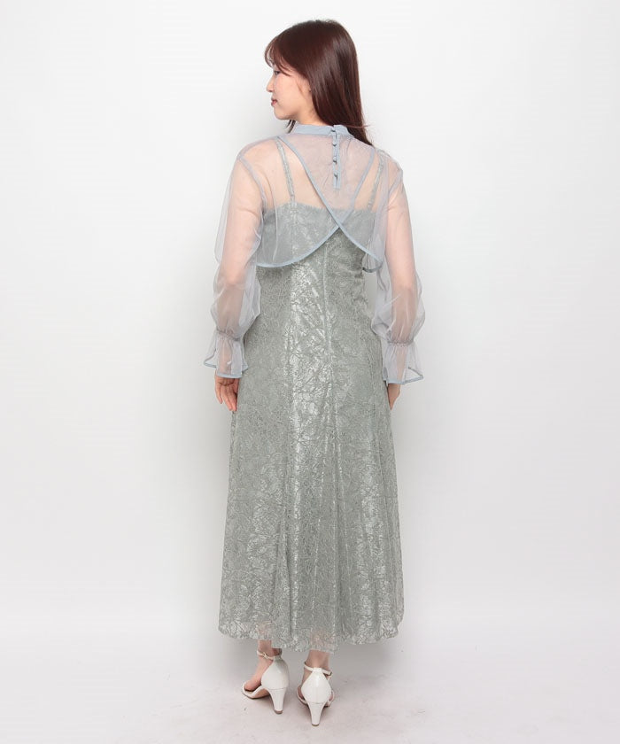 フォルムフォルマ form forma 【formforma別注】透明薄外套×蕾絲吊帶連衣裙/婚禮/派對