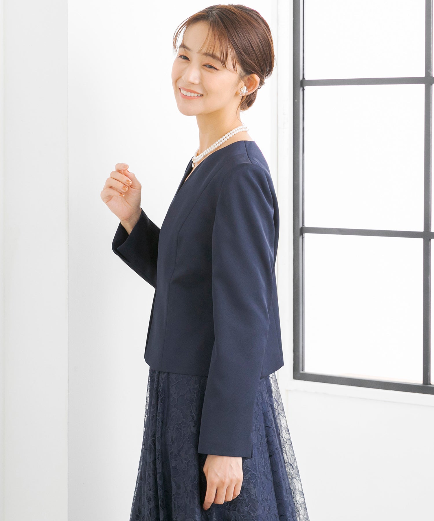 フォルムフォルマ form forma 【ジャケット単品】《サテン 生地使用》ジャケット /ボレロ/パーティー/結婚式/ドレス/マザードレス/卒業式/入学式/七五三・お宮参り （ネイビー） ネイビー