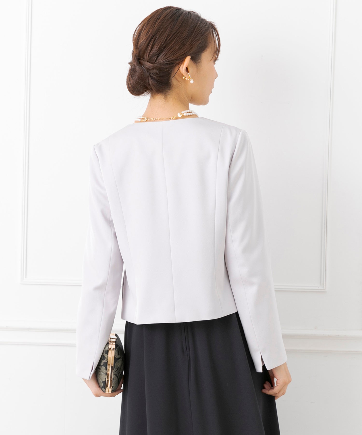 フォルムフォルマ form forma 【ジャケット単品】《サテン 生地使用》ジャケット /ボレロ/パーティー/結婚式/ドレス/マザードレス/卒業式/入学式/七五三・お宮参り （ネイビー） ネイビー
