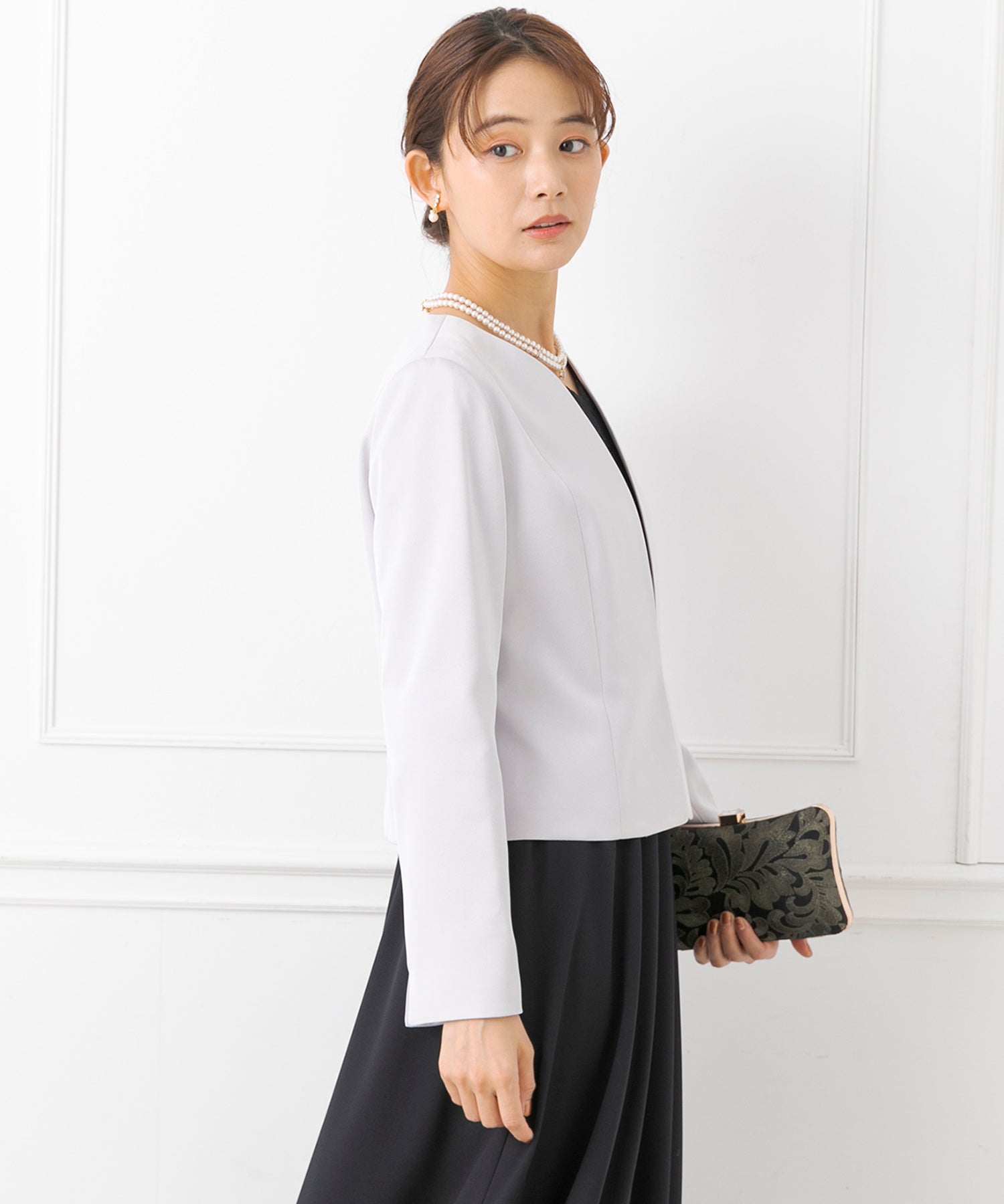 フォルムフォルマ form forma 【ジャケット単品】《サテン 生地使用》ジャケット /ボレロ/パーティー/結婚式/ドレス/マザードレス/卒業式/入学式/七五三・お宮参り （ネイビー） ネイビー