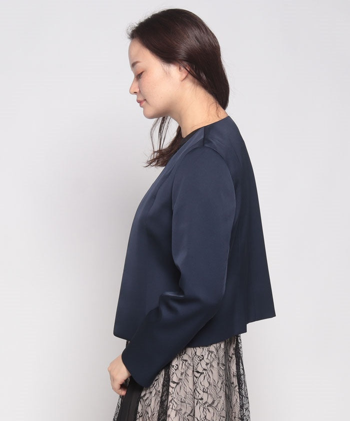 フォルムフォルマ form forma 【ジャケット単品】《サテン 生地使用》ジャケット /ボレロ/パーティー/結婚式/ドレス/マザードレス/卒業式/入学式/七五三・お宮参り （ネイビー） ネイビー