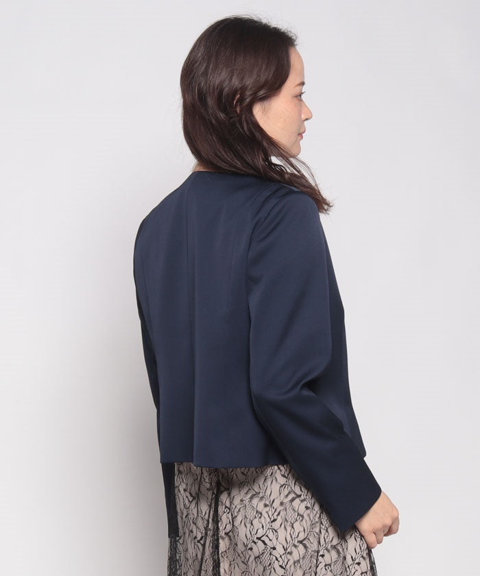 フォルムフォルマ form forma 【ジャケット単品】《サテン 生地使用》ジャケット /ボレロ/パーティー/結婚式/ドレス/マザードレス/卒業式/入学式/七五三・お宮参り （ネイビー） ネイビー