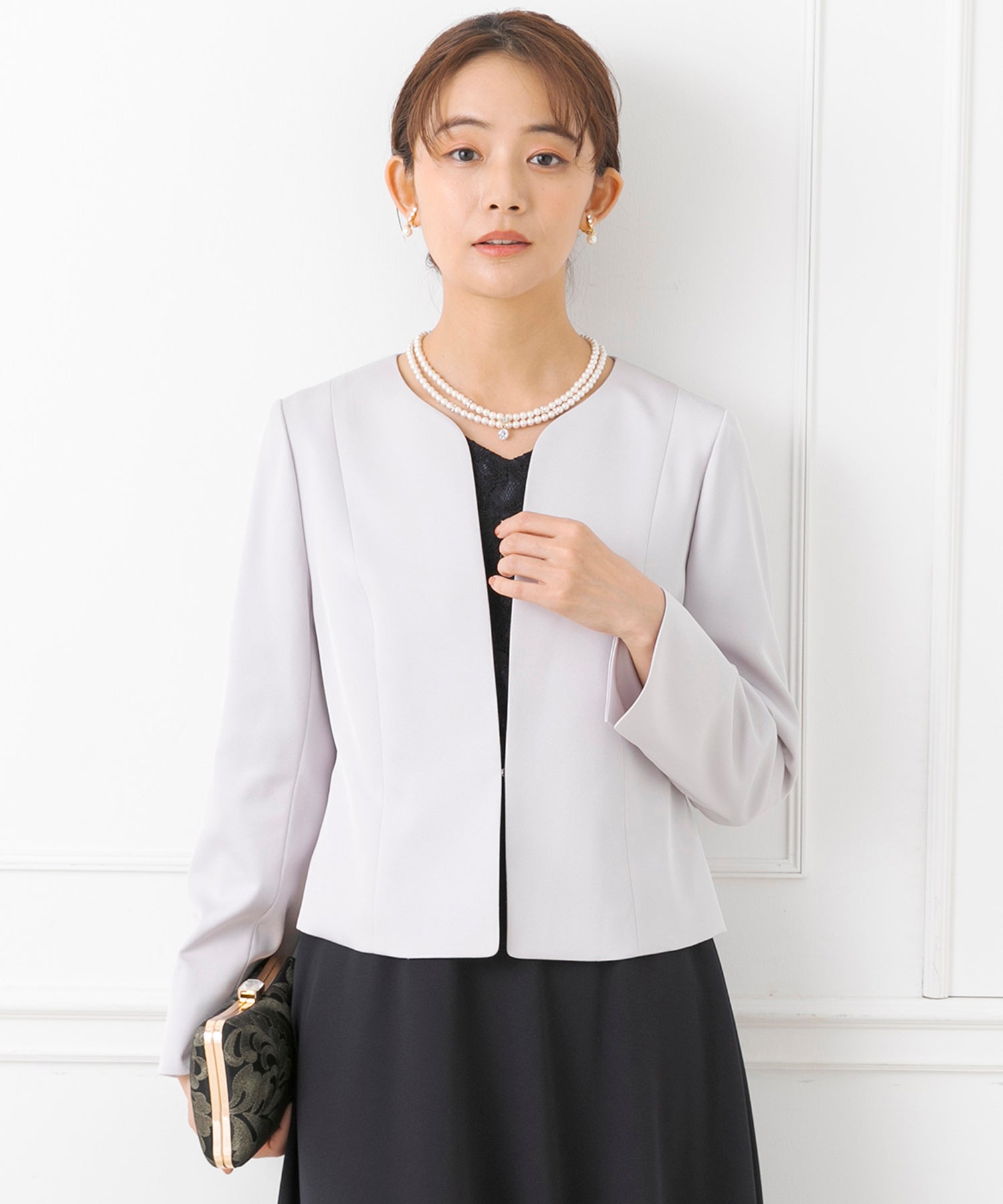 フォルムフォルマ form forma 【ジャケット単品】《サテン 生地使用》ジャケット /ボレロ/パーティー/結婚式/ドレス/マザードレス/卒業式/入学式/七五三・お宮参り （ネイビー） ネイビー