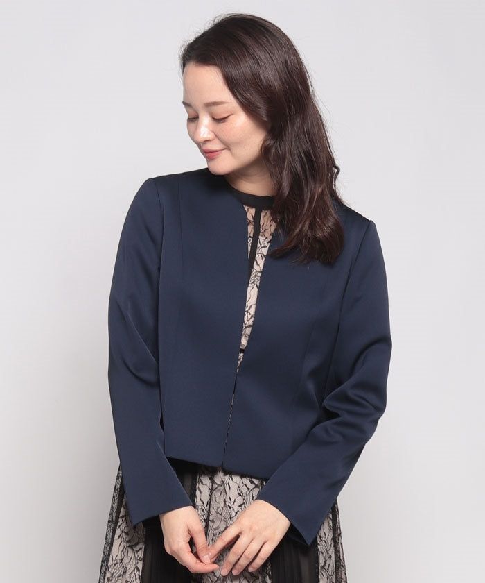 フォルムフォルマ form forma 【ジャケット単品】《サテン 生地使用》ジャケット /ボレロ/パーティー/結婚式/ドレス/マザードレス/卒業式/入学式/七五三・お宮参り （ネイビー） ネイビー