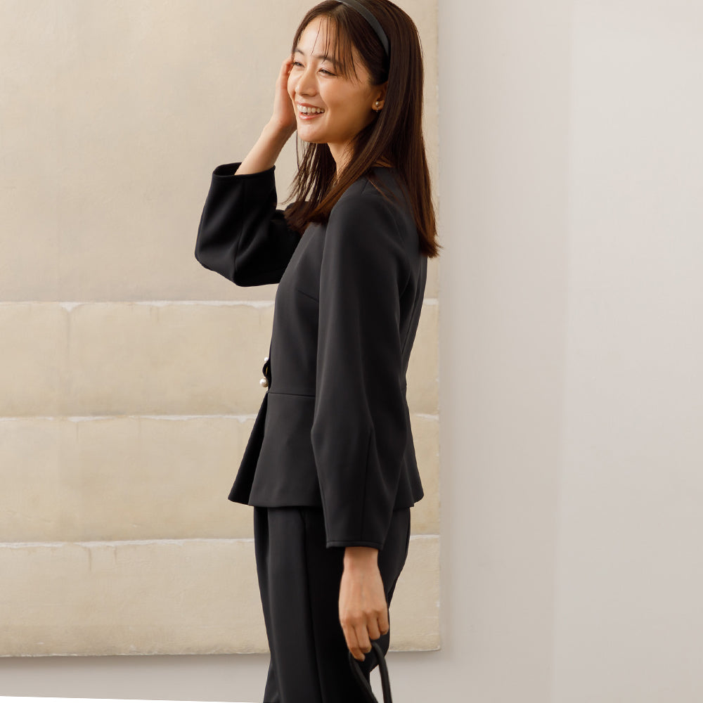 Form Forma 【kaene】 High Stretch Blouse + Pants Set Up / Graduation Ceremony Suit / Entrance Ceremony Suit / Exam Suit