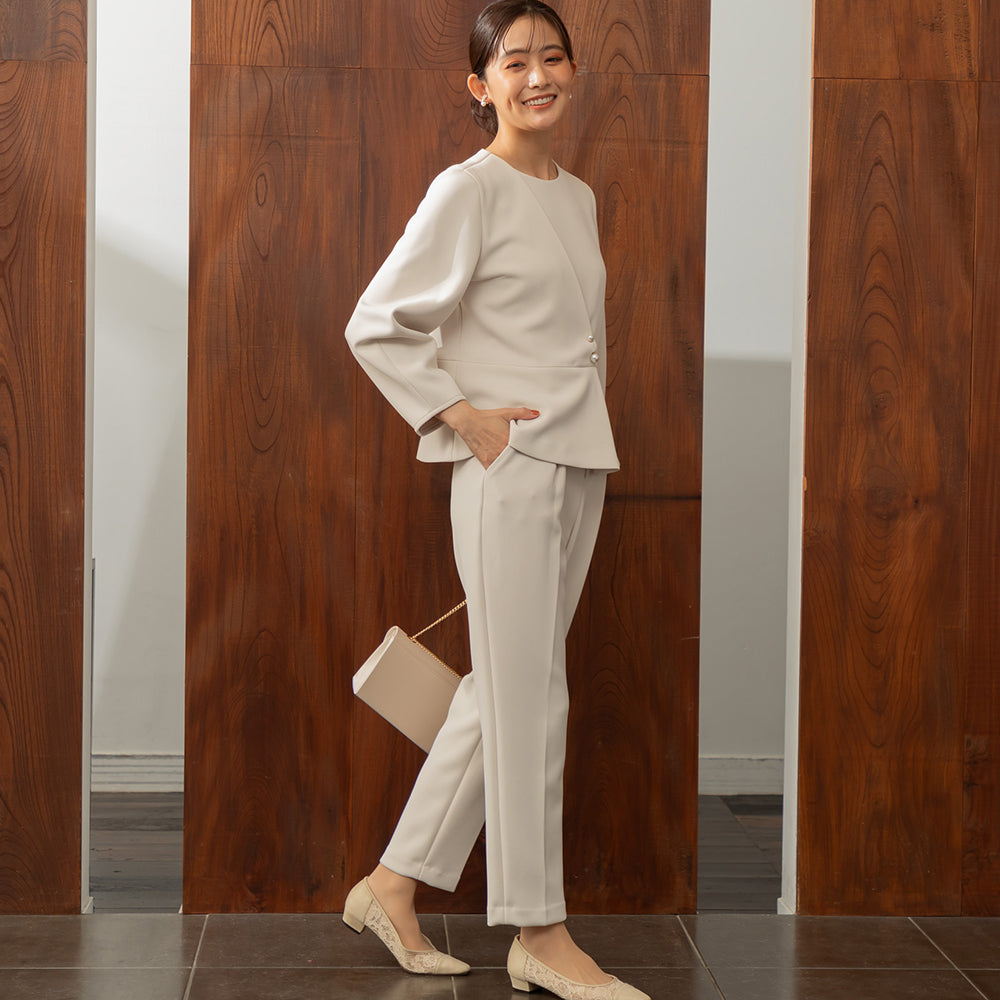 Form Forma 【kaene】 High Stretch Blouse + Pants Set Up / Graduation Ceremony Suit / Entrance Ceremony Suit / Exam Suit