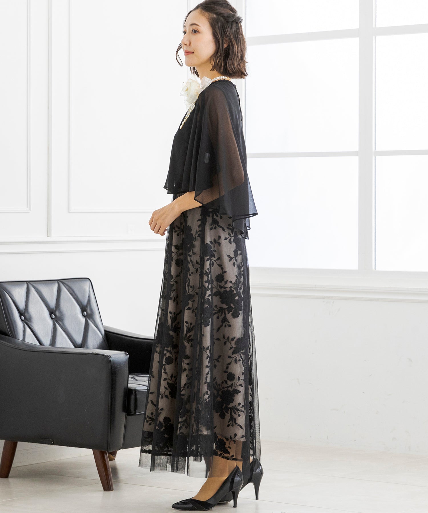 フォルムフォルマ form forma 外套與蕾絲裙兩件套《母親禮服》/派對/郵輪/婚禮/二次會/音樂會/發表會