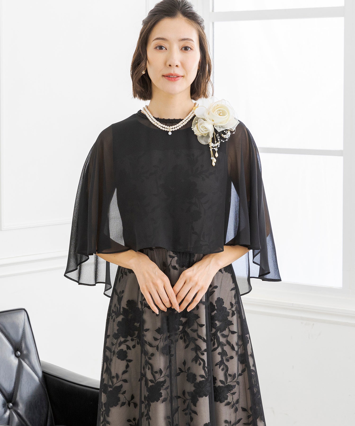 フォルムフォルマ form forma 外套與蕾絲裙兩件套《母親禮服》/派對/郵輪/婚禮/二次會/音樂會/發表會