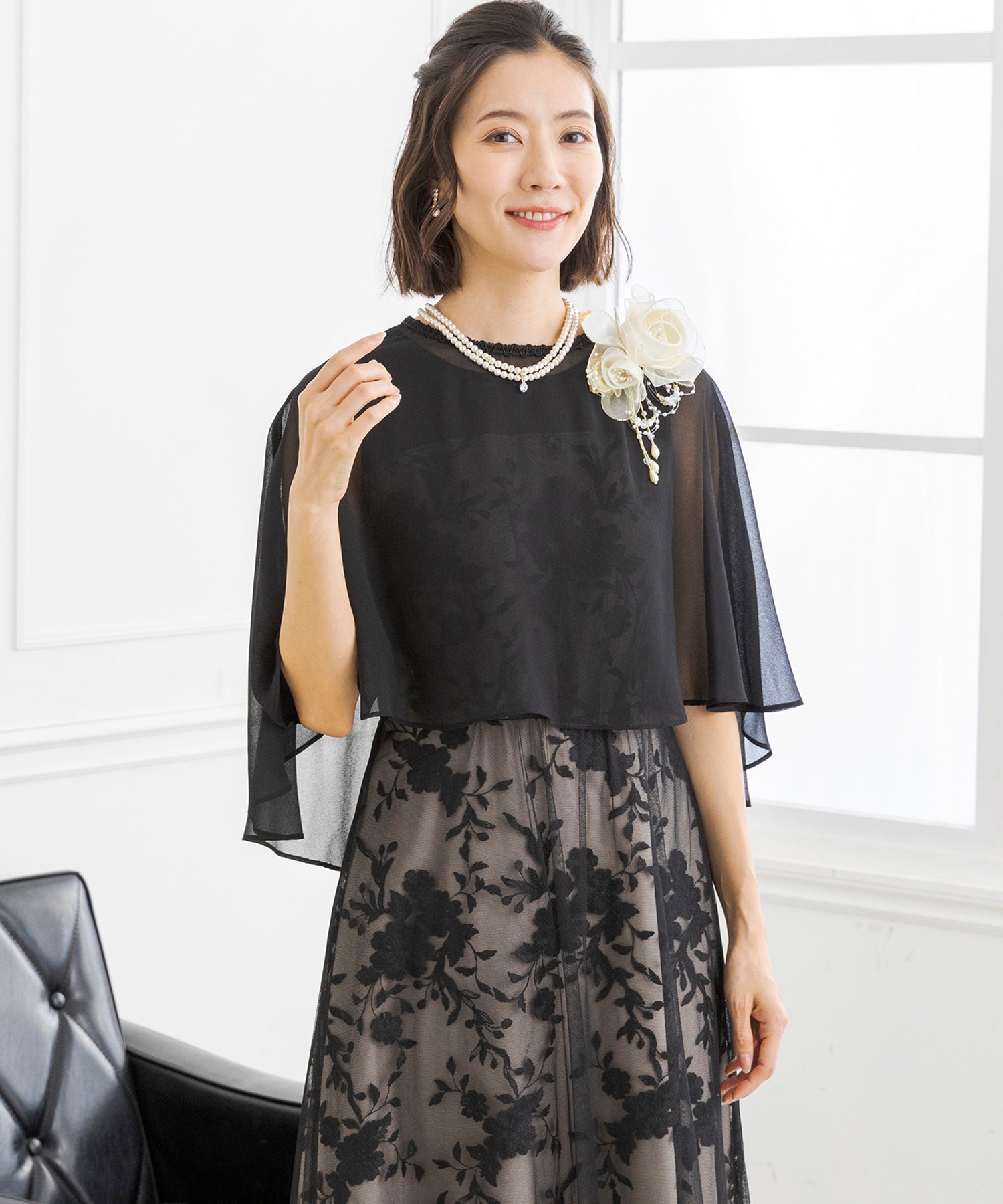 フォルムフォルマ form forma 外套與蕾絲裙兩件套《母親禮服》/派對/郵輪/婚禮/二次會/音樂會/發表會