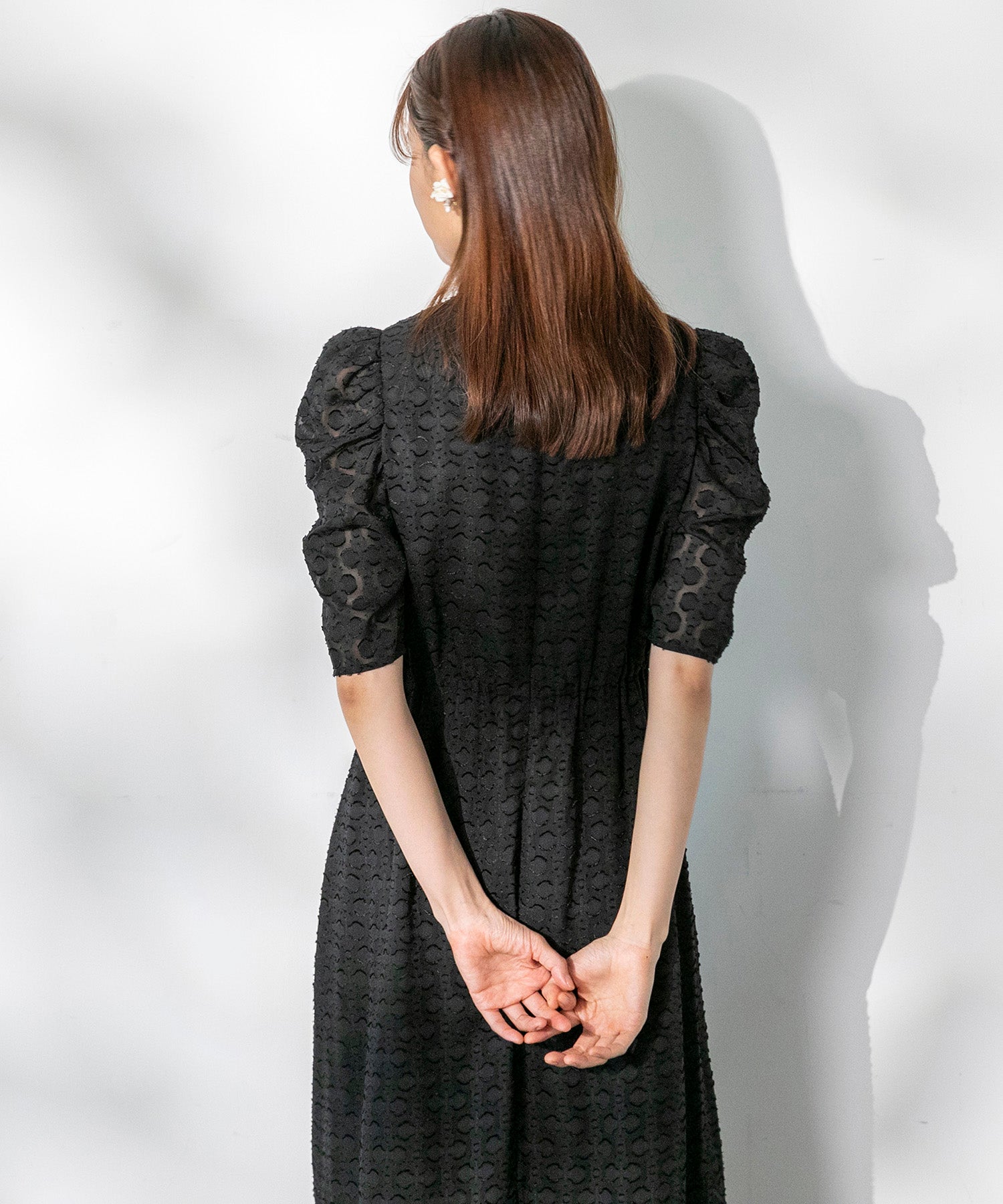 フォルムフォルマ form forma 【chaco】カットジャガード ドレスワンピース/結婚式/お呼ばれ/パーティー/クルーズ/発表会 （ネイビー） ネイビー