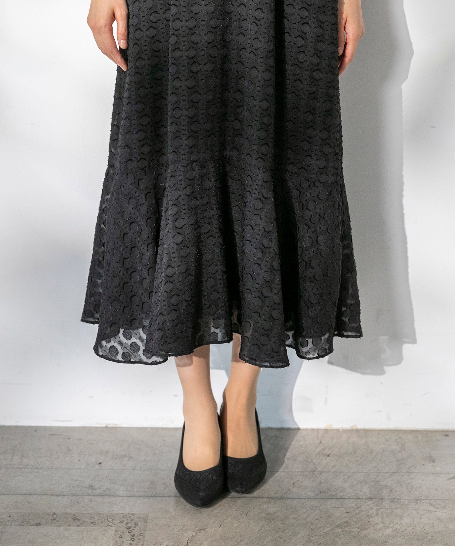 フォルムフォルマ form forma 【chaco】カットジャガード ドレスワンピース/結婚式/お呼ばれ/パーティー/クルーズ/発表会 （ネイビー） ネイビー