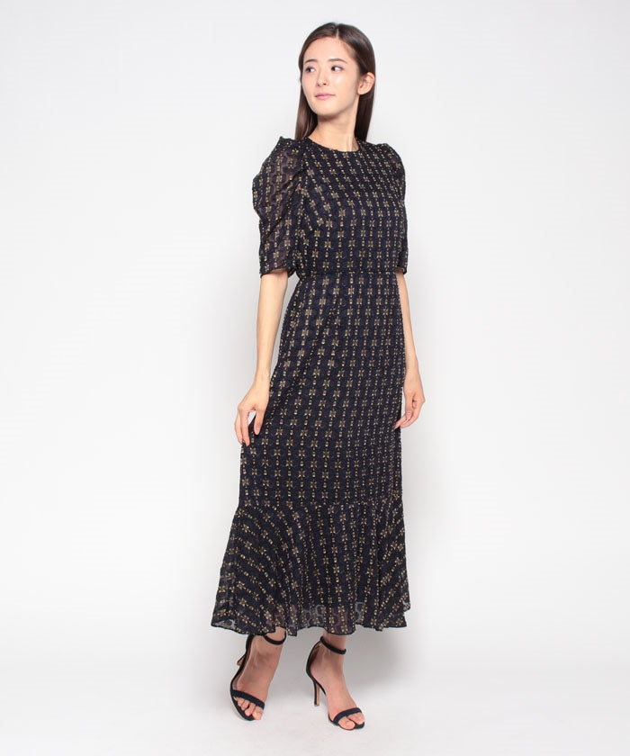 フォルムフォルマ form forma 【chaco】カットジャガード ドレスワンピース/結婚式/お呼ばれ/パーティー/クルーズ/発表会 （ネイビー） ネイビー