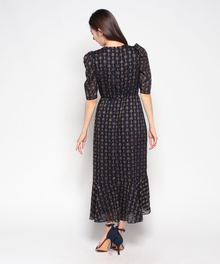 フォルムフォルマ form forma 【chaco】カットジャガード ドレスワンピース/結婚式/お呼ばれ/パーティー/クルーズ/発表会 （ネイビー） ネイビー