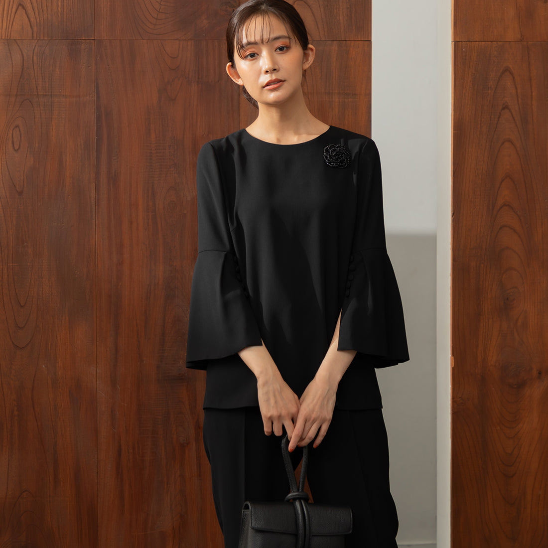 フォルムフォルマ form forma 【喪服】【洗える】袖スリットブラウス /卒業式入学式七五三・お宮参り