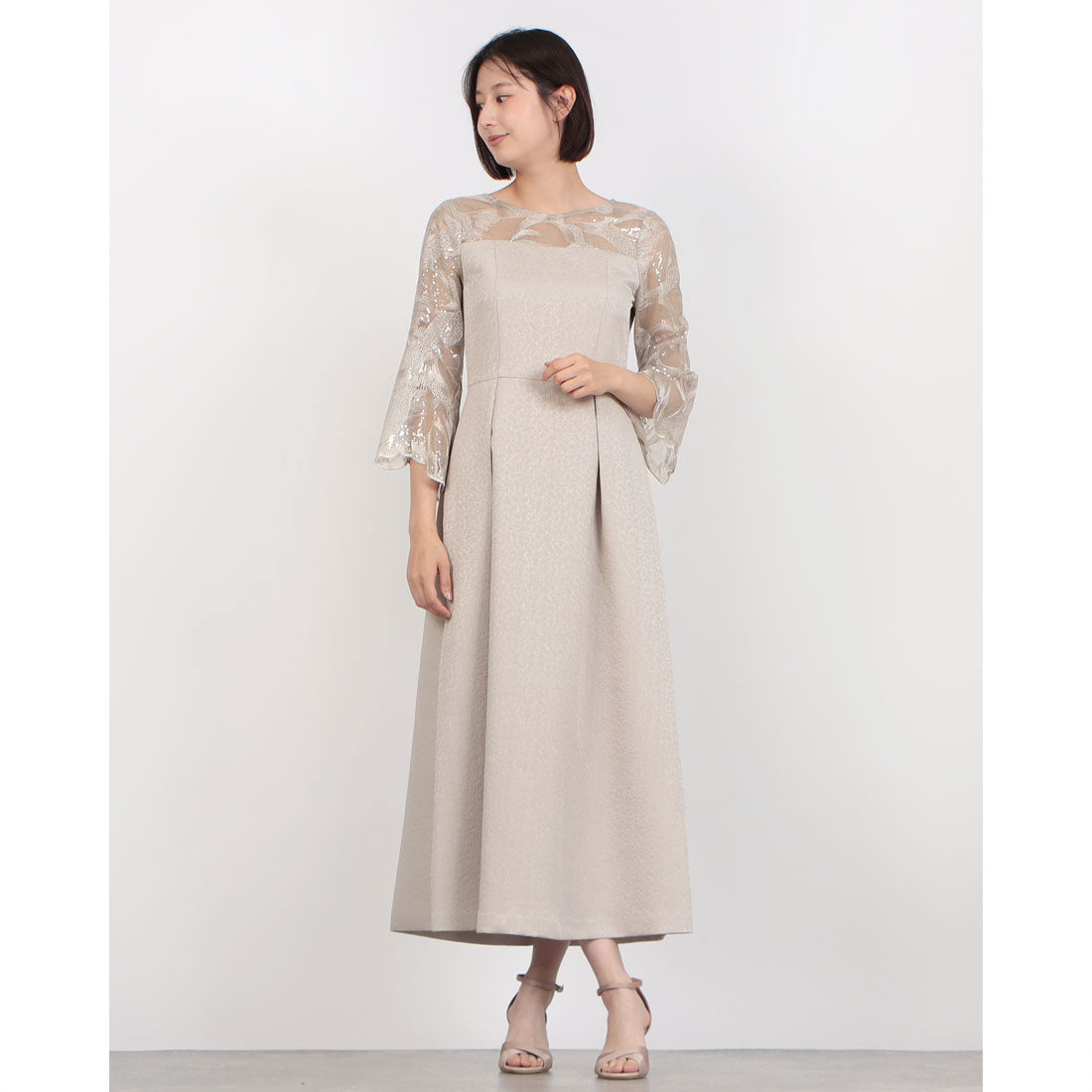 フォルムフォルマ form forma 【eneak】【マザードレス】ドレスワンピース/結婚式/パーティー/お呼ばれ/kaene （ピンクベージュ） ピンクベージュ