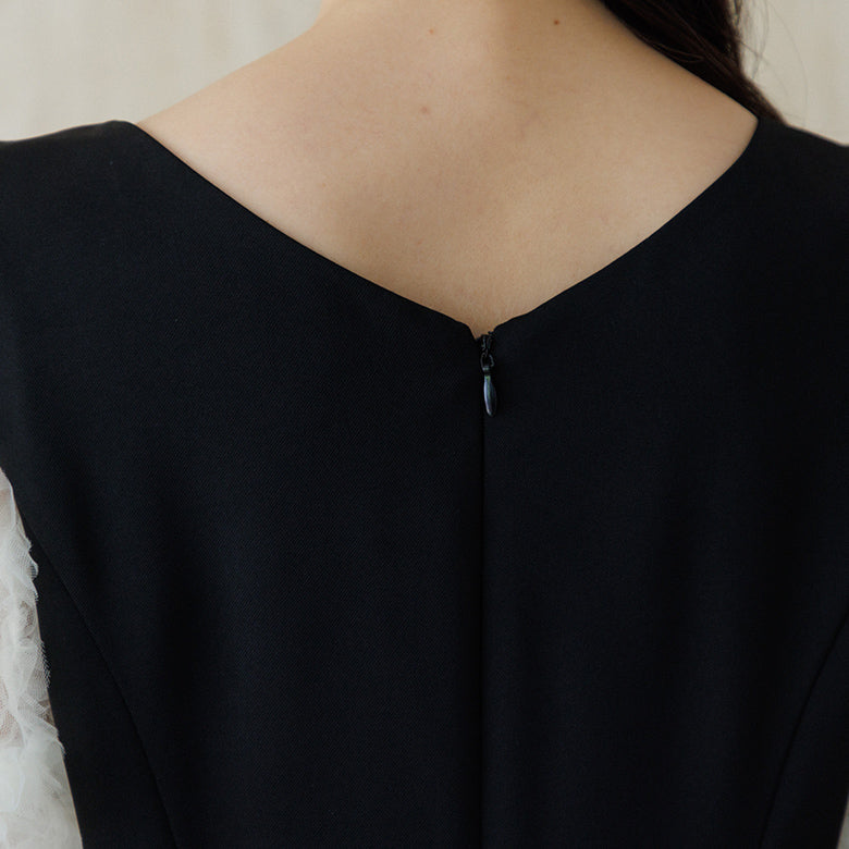 フォルムフォルマ form forma 【愛甲ひかりさん×form forma】ビッグカラー×マーメイドラインドレス(襟.袖取り外し可能)/結婚式/パーティー/お呼ばれ （ブラック） ブラック