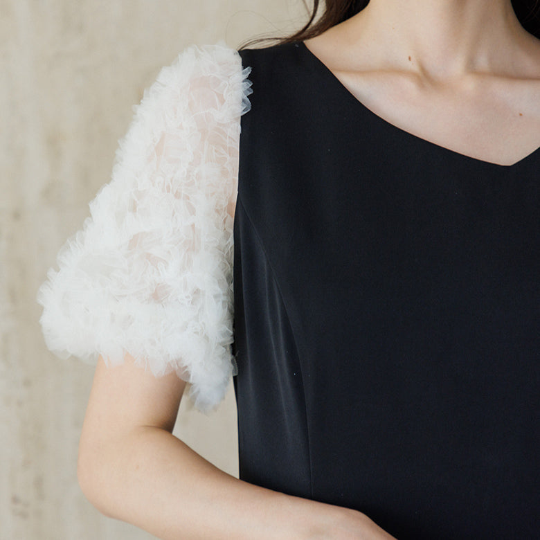 フォルムフォルマ form forma 【愛甲ひかりさん×form forma】ビッグカラー×マーメイドラインドレス(襟.袖取り外し可能)/結婚式/パーティー/お呼ばれ （ブラック） ブラック