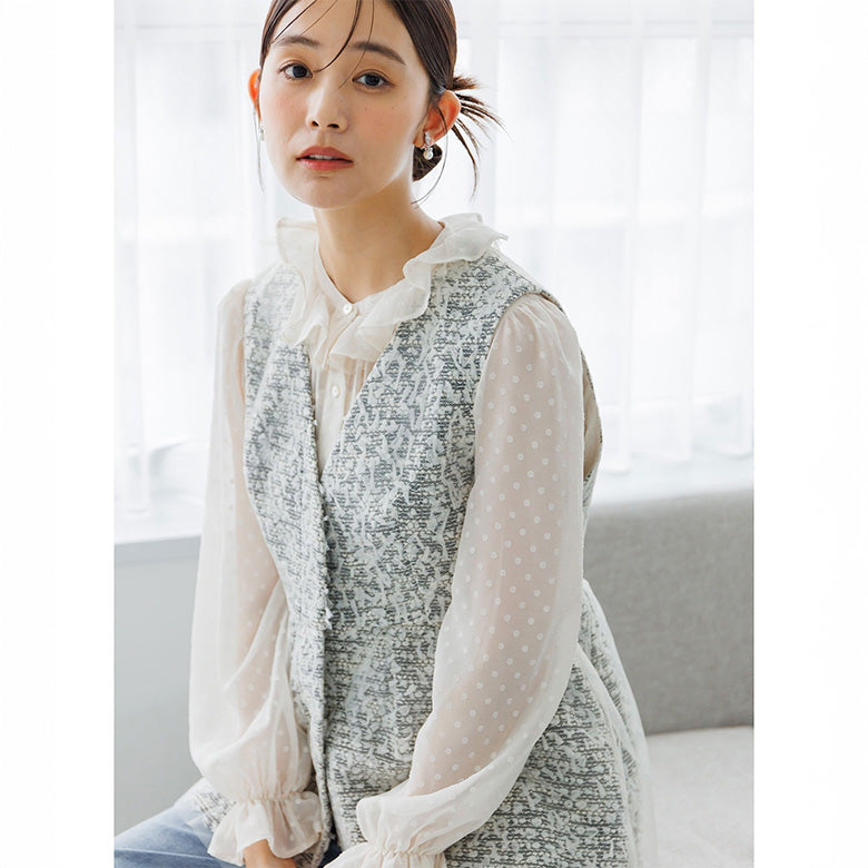フォルムフォルマ form forma 【troisiemechaco】単品ツイードジレ/セレモニー/卒業式（卒園式）/入学式（入園式）/学校行事/七五三/お宮参り/オフィス （アイボリー） アイボリー
