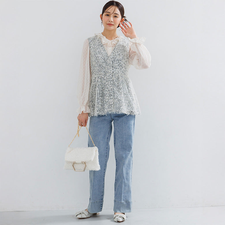 フォルムフォルマ form forma 【troisiemechaco】単品ツイードジレ/セレモニー/卒業式（卒園式）/入学式（入園式）/学校行事/七五三/お宮参り/オフィス （アイボリー） アイボリー