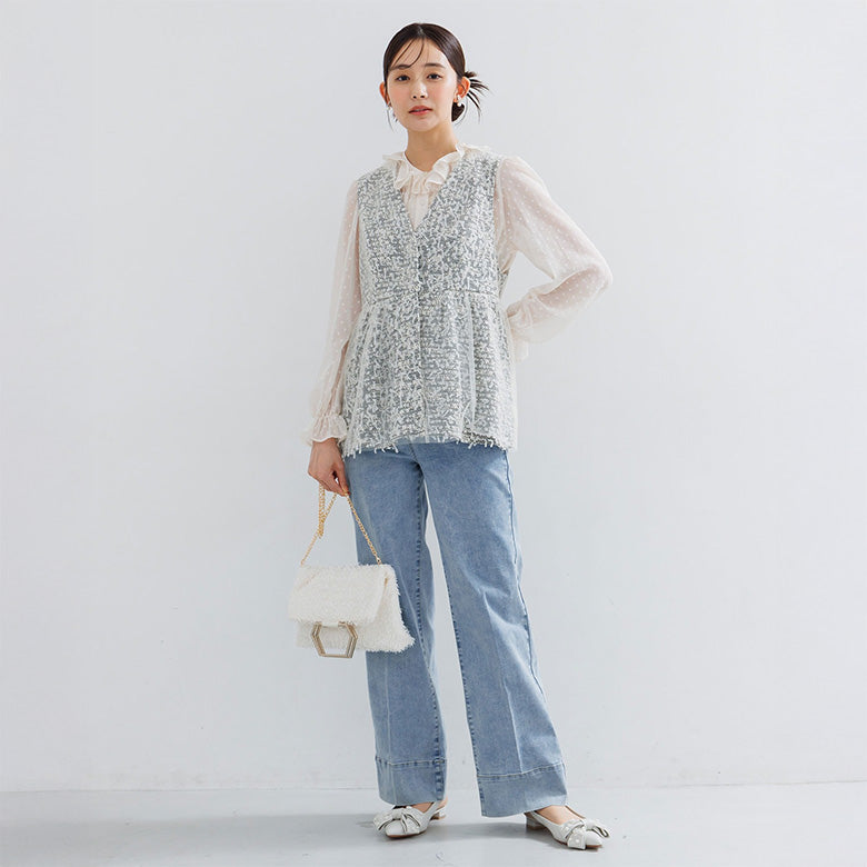 フォルムフォルマ form forma 【troisiemechaco】単品ツイードジレ/セレモニー/卒業式（卒園式）/入学式（入園式）/学校行事/七五三/お宮参り/オフィス （アイボリー） アイボリー