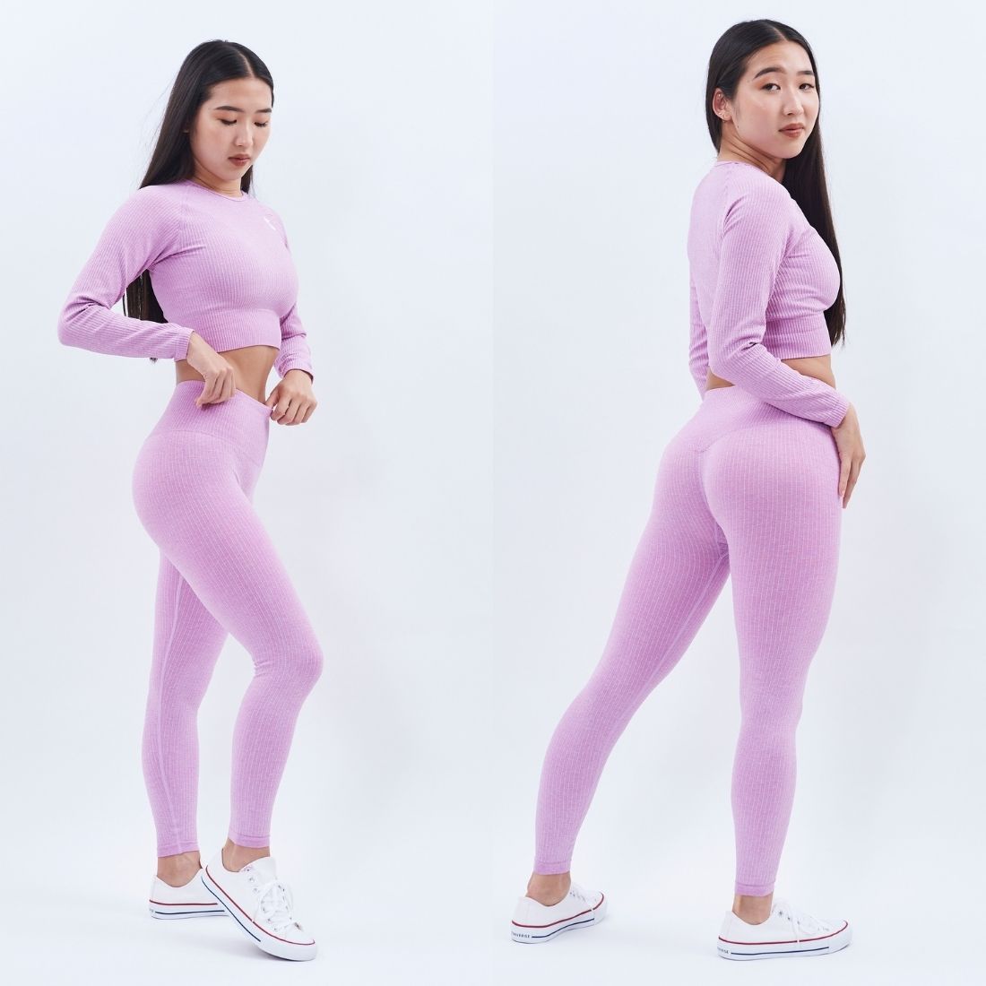 フォクシー FOXXIE フロー リブ シームレス レギンス （PINK MARL） PINK MARL
