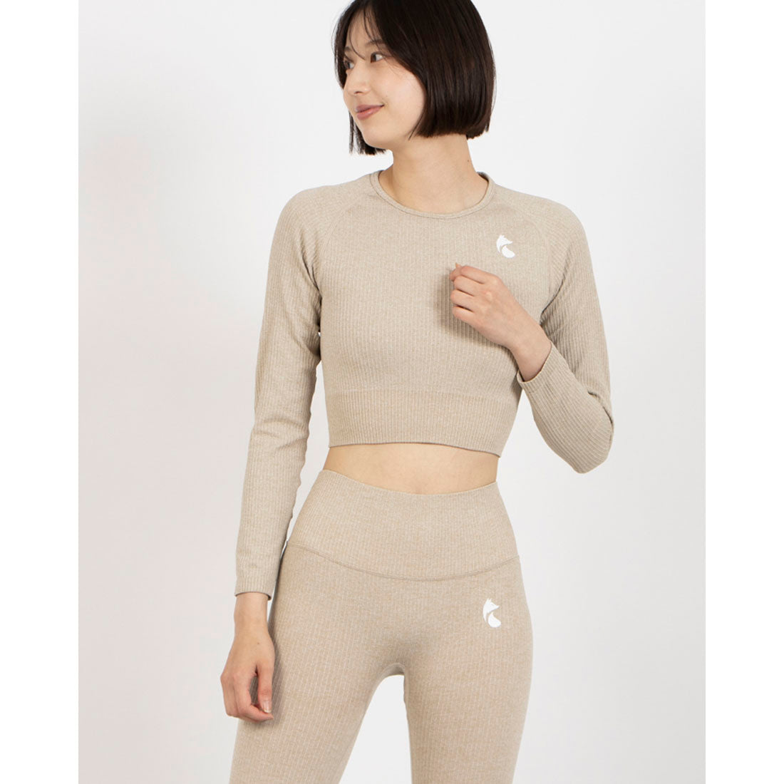 フォクシー FOXXIE フロー リブ ロングスリーブ トップス （BEIGE） BEIGE