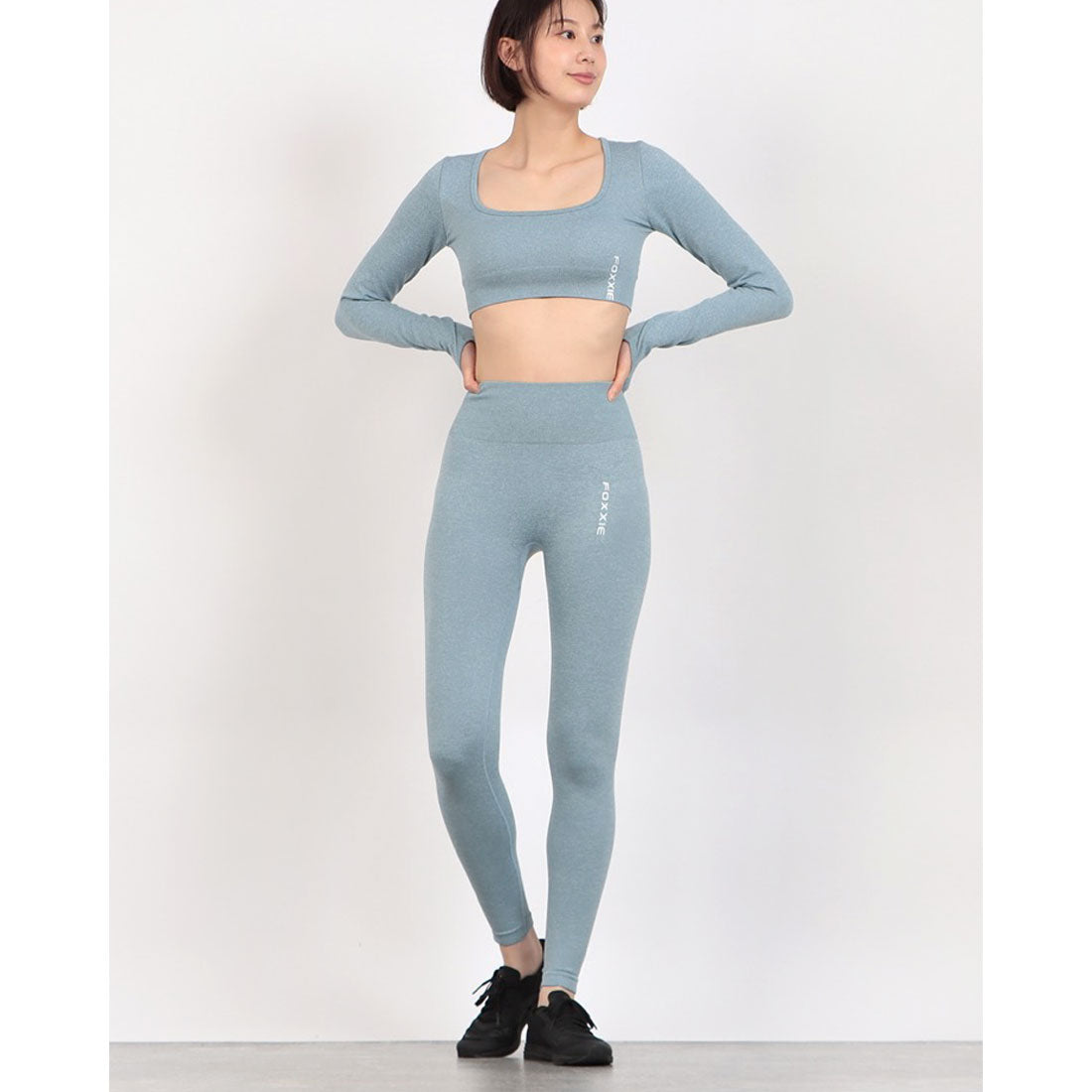 フォクシー FOXXIE リフト スクエア ロングスリーブ クロップ ＆ ショーツ セット （BLUE） BLUE