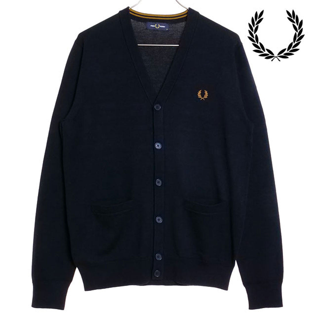 FRED PERRY CLASSIC CARDIGAN BLACK [K9551-198]