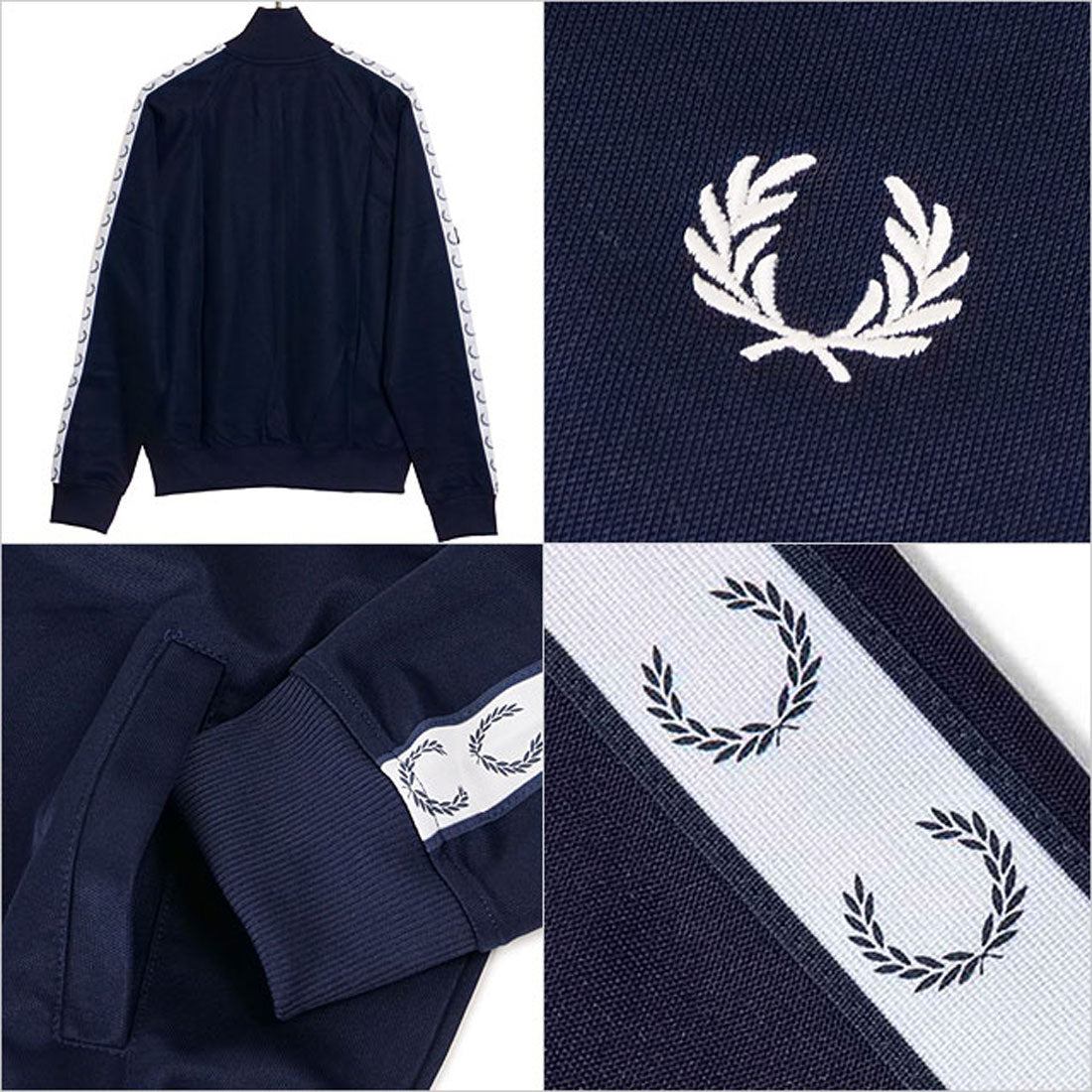FRED PERRY TAPED TRACK JACKET CARBON-BLUE [J4620-885]