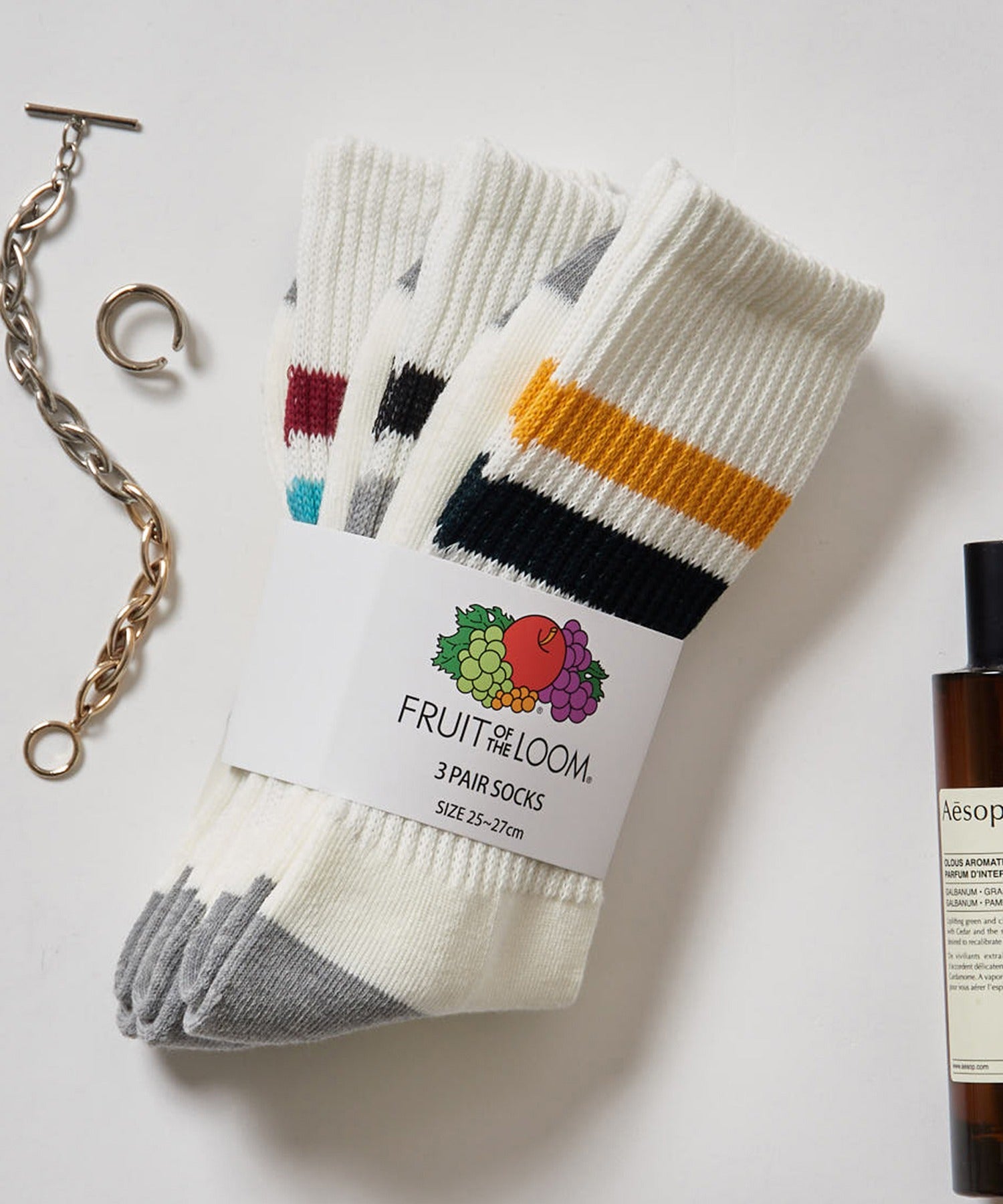 フルーツオブザルーム FRUIT OF THE LOOM 3Pヴィンテージ3ラインソックス 81009100 （マルチ） マルチ