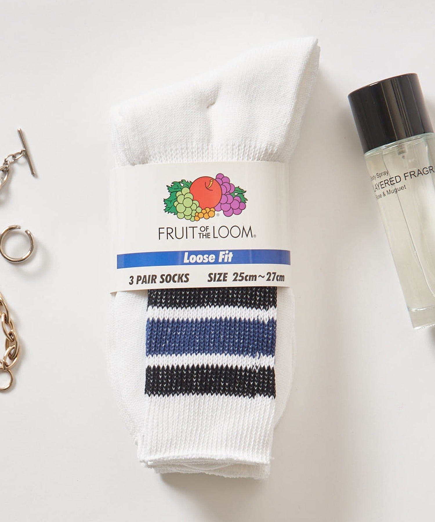 フルーツオブザルーム FRUIT OF THE LOOM 3P DadSocks ライン 81009700 （ホワイト） ホワイト
