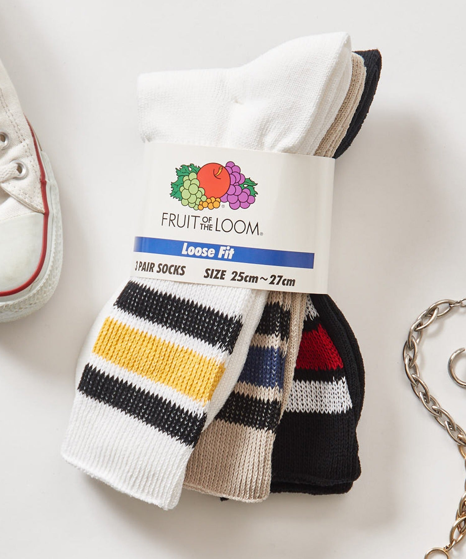 フルーツオブザルーム FRUIT OF THE LOOM 3P DadSocks ライン 81009700 （マルチ） マルチ