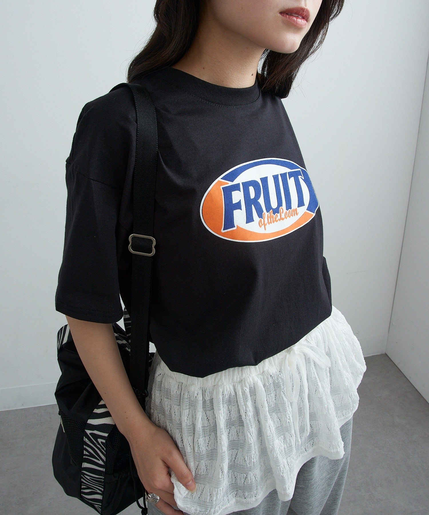 フルーツオブザルーム FRUIT OF THE LOOM FTL Print T-shirt （ブラック） ブラック