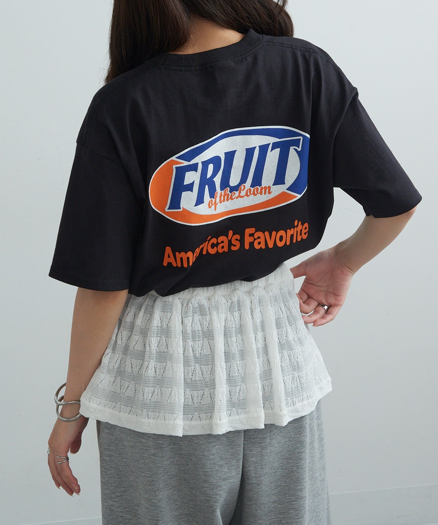 フルーツオブザルーム FRUIT OF THE LOOM FTL Print T-shirt （ブラック） ブラック
