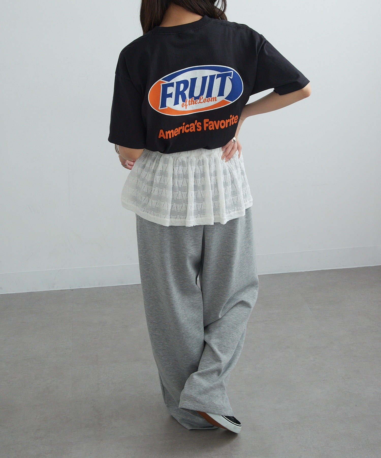 フルーツオブザルーム FRUIT OF THE LOOM FTL Print T-shirt （ブラック） ブラック