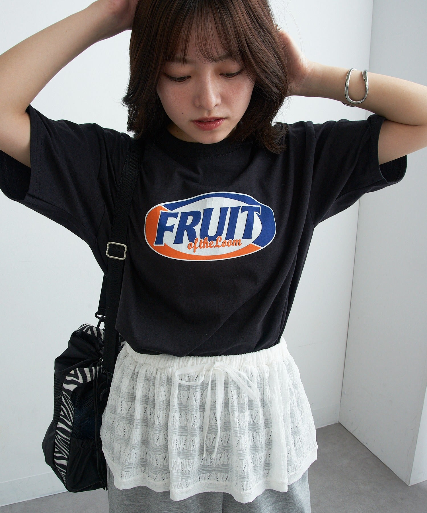 フルーツオブザルーム FRUIT OF THE LOOM FTL Print T-shirt （ブラック） ブラック
