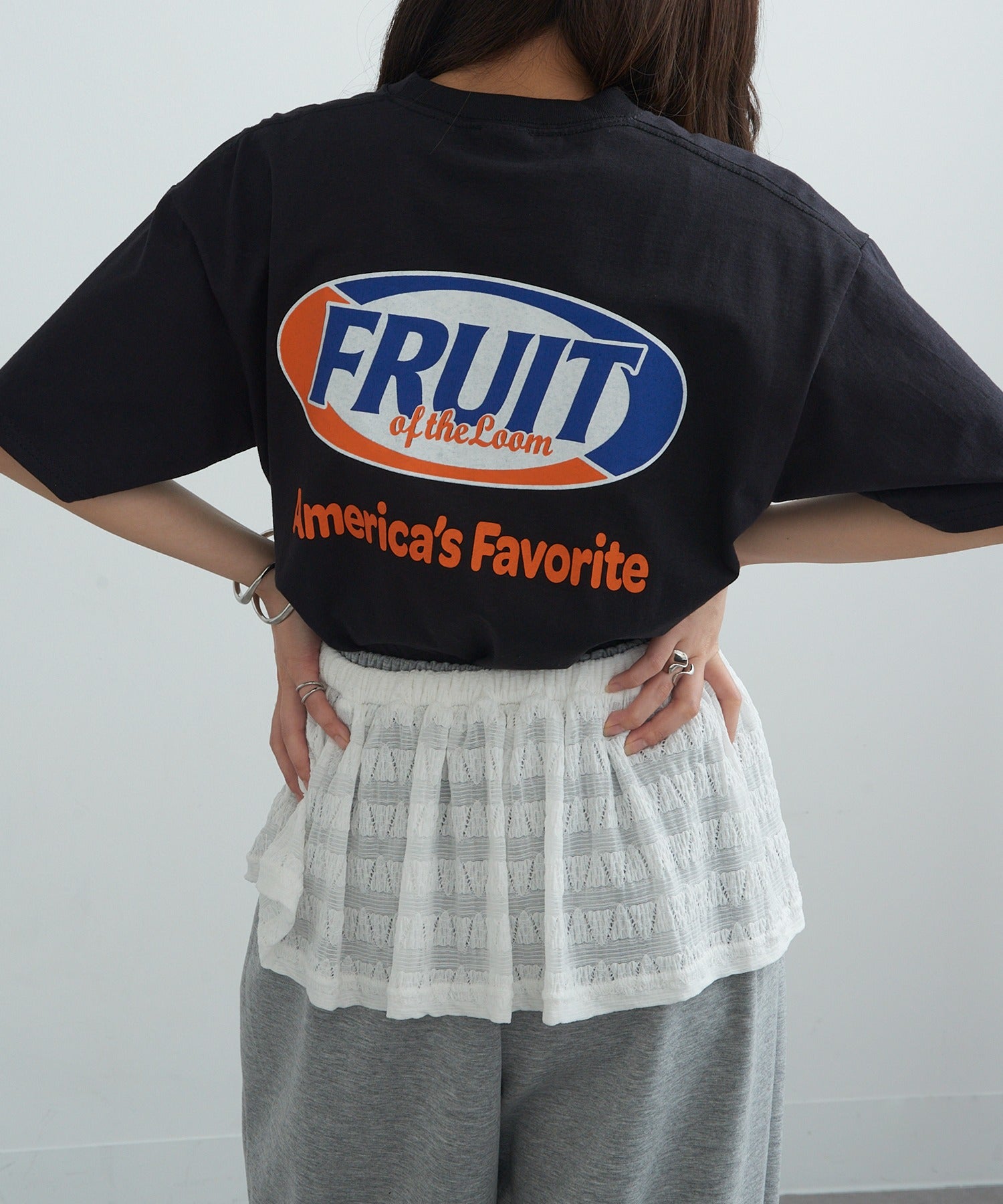 フルーツオブザルーム FRUIT OF THE LOOM FTL Print T-shirt （ブラック） ブラック