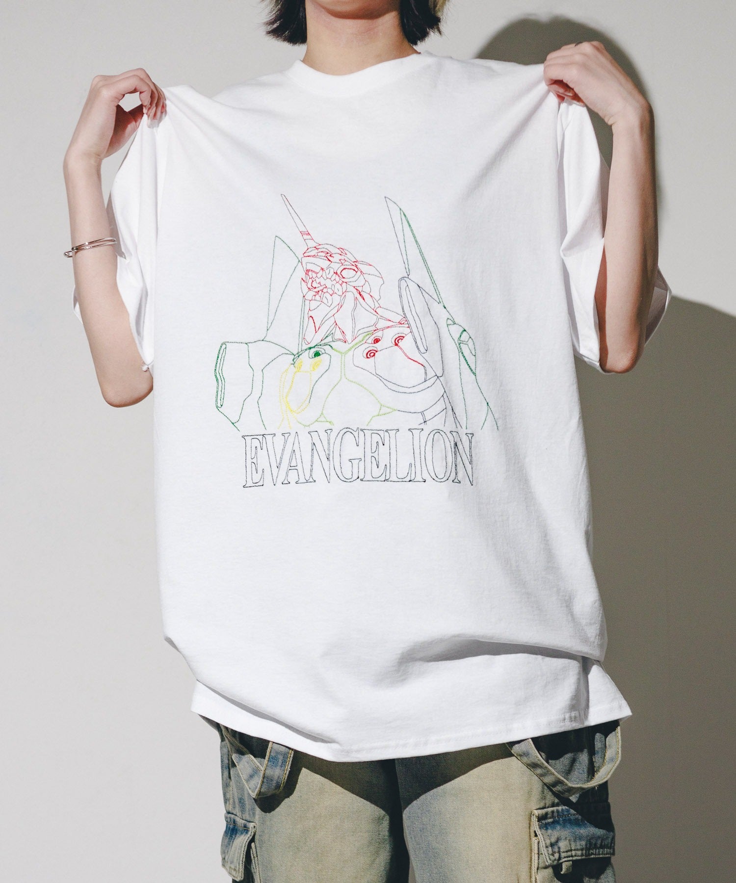 フルーツオブザルーム FRUIT OF THE LOOM 【EVANGELION x FRUIT OF THE LOOM】6oz 刺繍 T （ブラック） ブラック