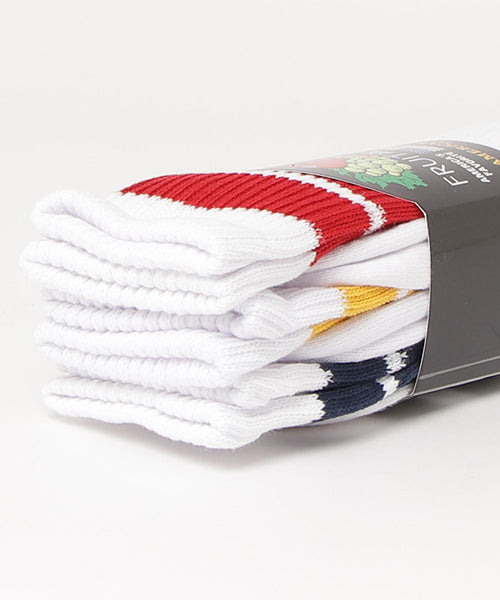 FRUIT OF THE LOOM 3-Pair Set Long Socks Crew Length Socks Line Socks 16156800/16156600