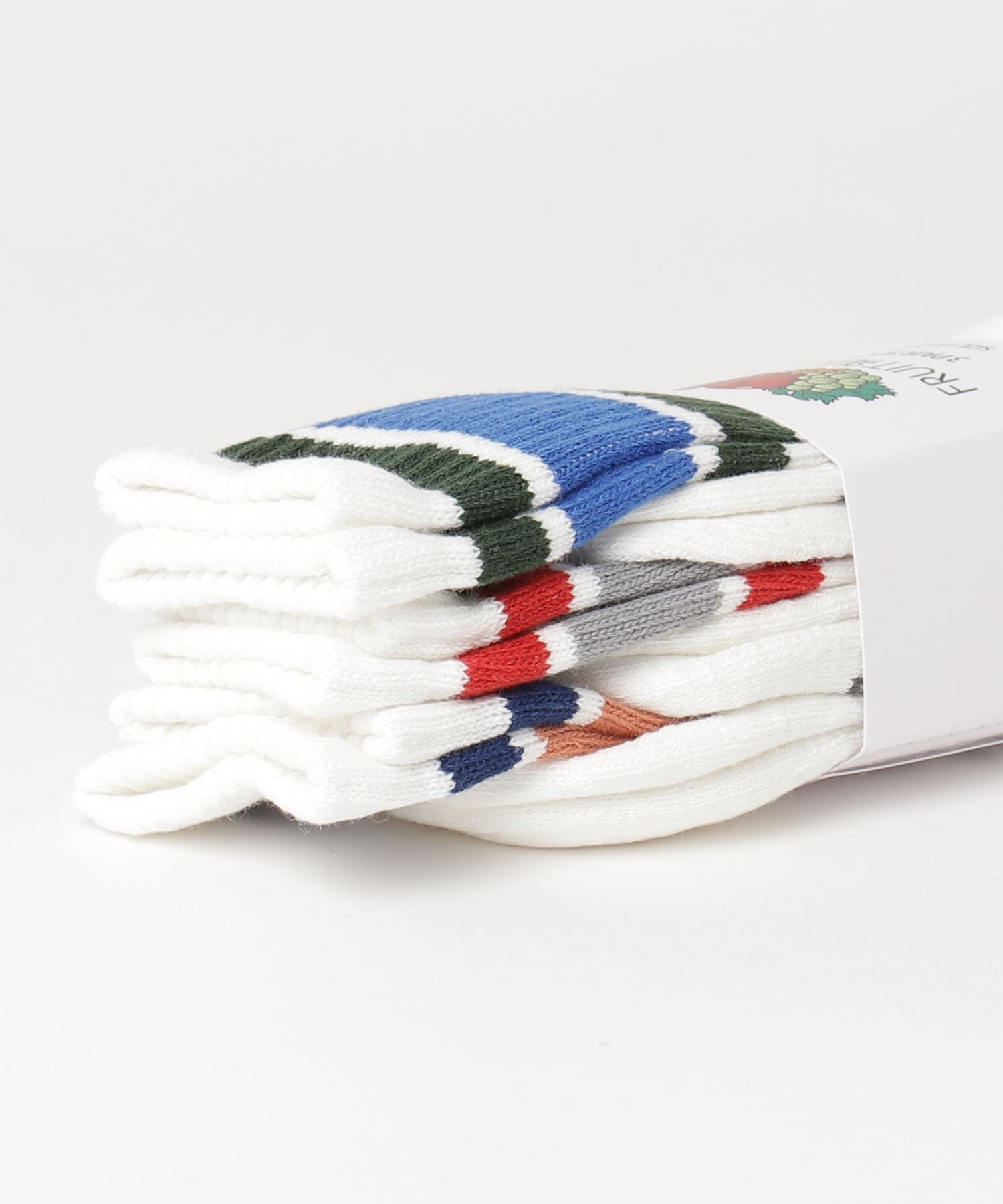 FRUIT OF THE LOOM 3-Pair Set Long Socks Crew Length Socks Line Socks 16156800/16156600