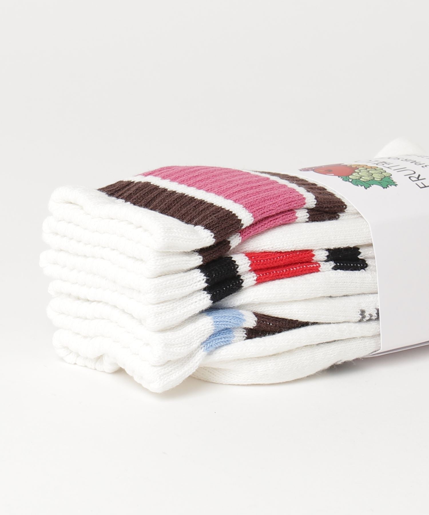 FRUIT OF THE LOOM 3-Pair Set Long Socks Crew Length Socks Line Socks 16156800/16156600