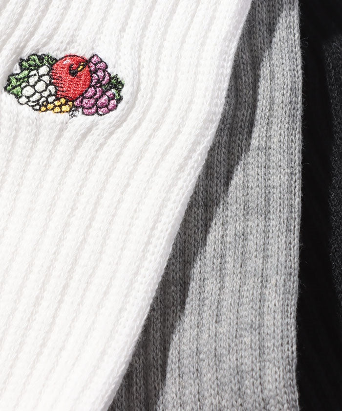 FRUIT OF THE LOOM 3-Pair Set Long Socks Crew Length Socks Line Socks 16156800/16156600