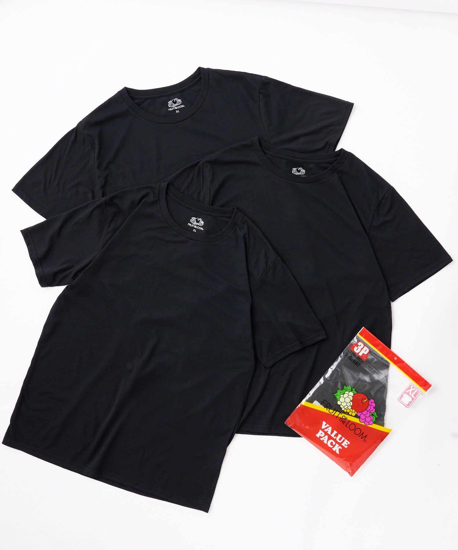 フルーツオブザルーム FRUIT OF THE LOOM 3P天笠Tシャツ 14665800 （ブラック） ブラック