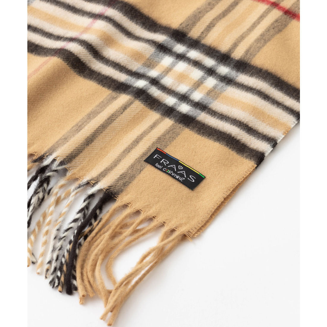 フラース FRAAS サスティナマフラー カシミンク フラースチェック （ネイビー） ネイビー