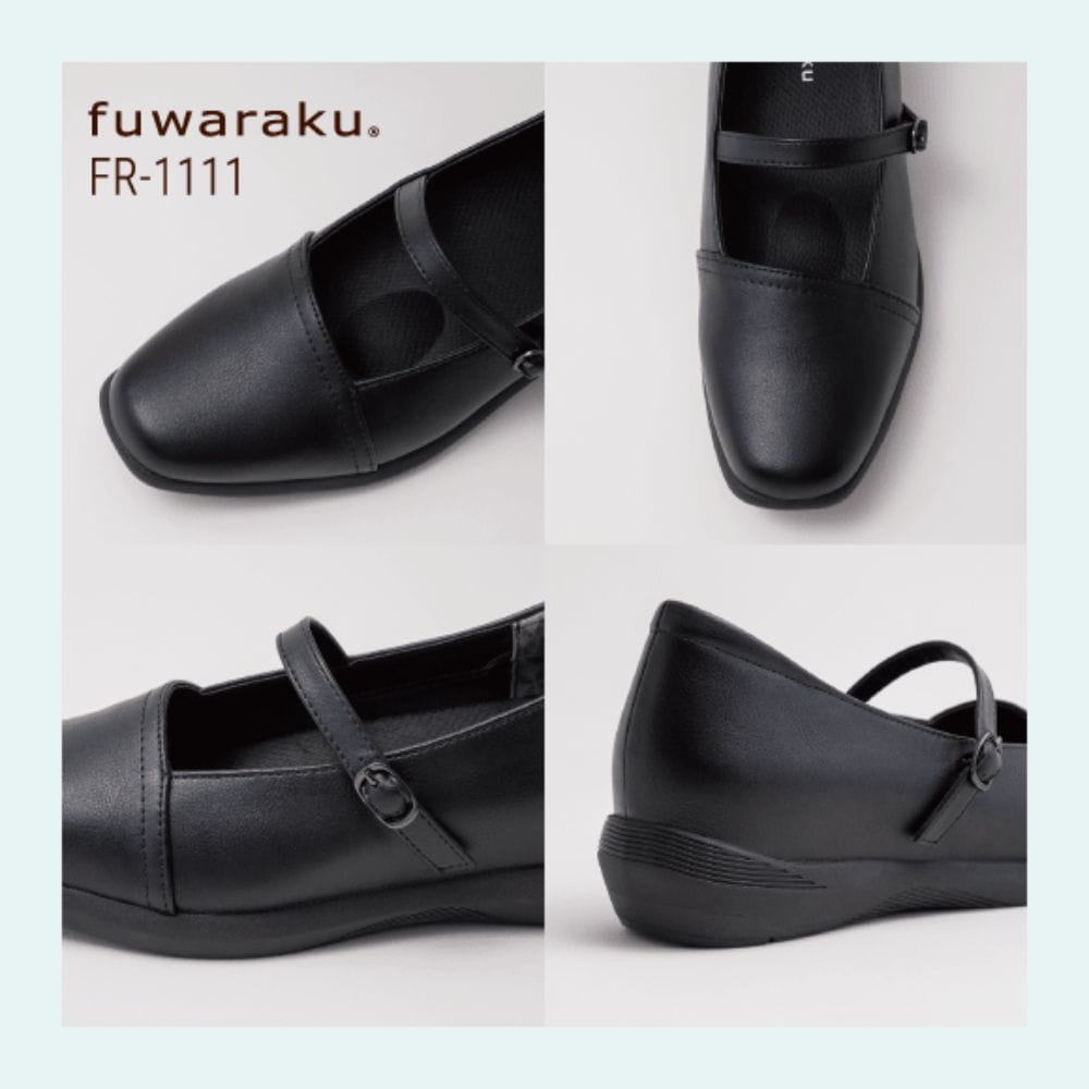 スニーカーパンプス 幅広 3E 防水 インヒール搭載 ＜4.0cmヒール＞ 【22.0cm～25.0cm】 FR-1111 fuwaraku