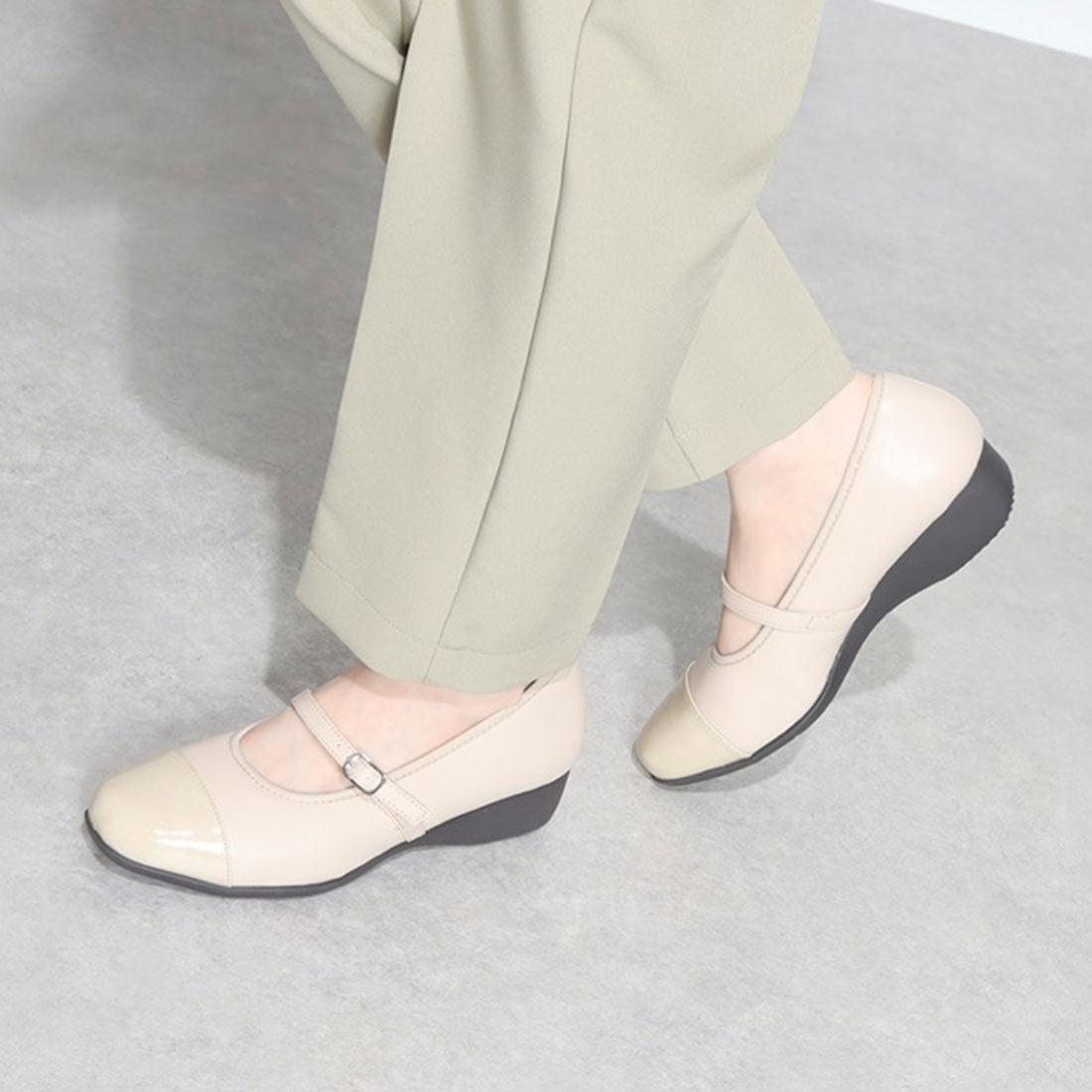 スニーカーパンプス 幅広 3E 防水＜3.5cmヒール＞ 【22.0cm～25.0cm】 FR-1114 fuwaraku