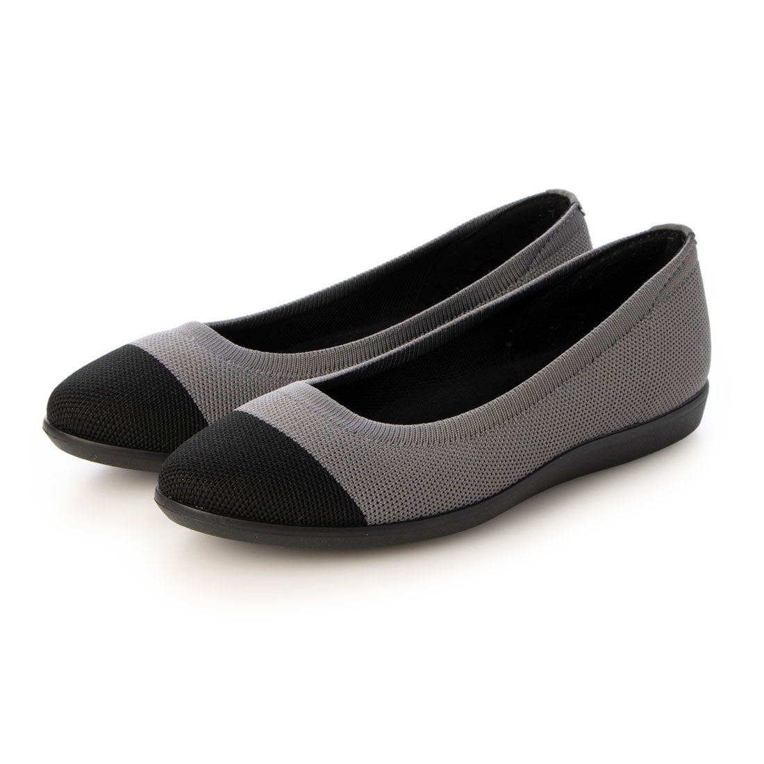 fuwaraku　洗える ニット素材 リラックスパンプス ＜2.0cmヒール＞ 【22.5cm～24.5cm】　FR-RX02,GRY/BLK