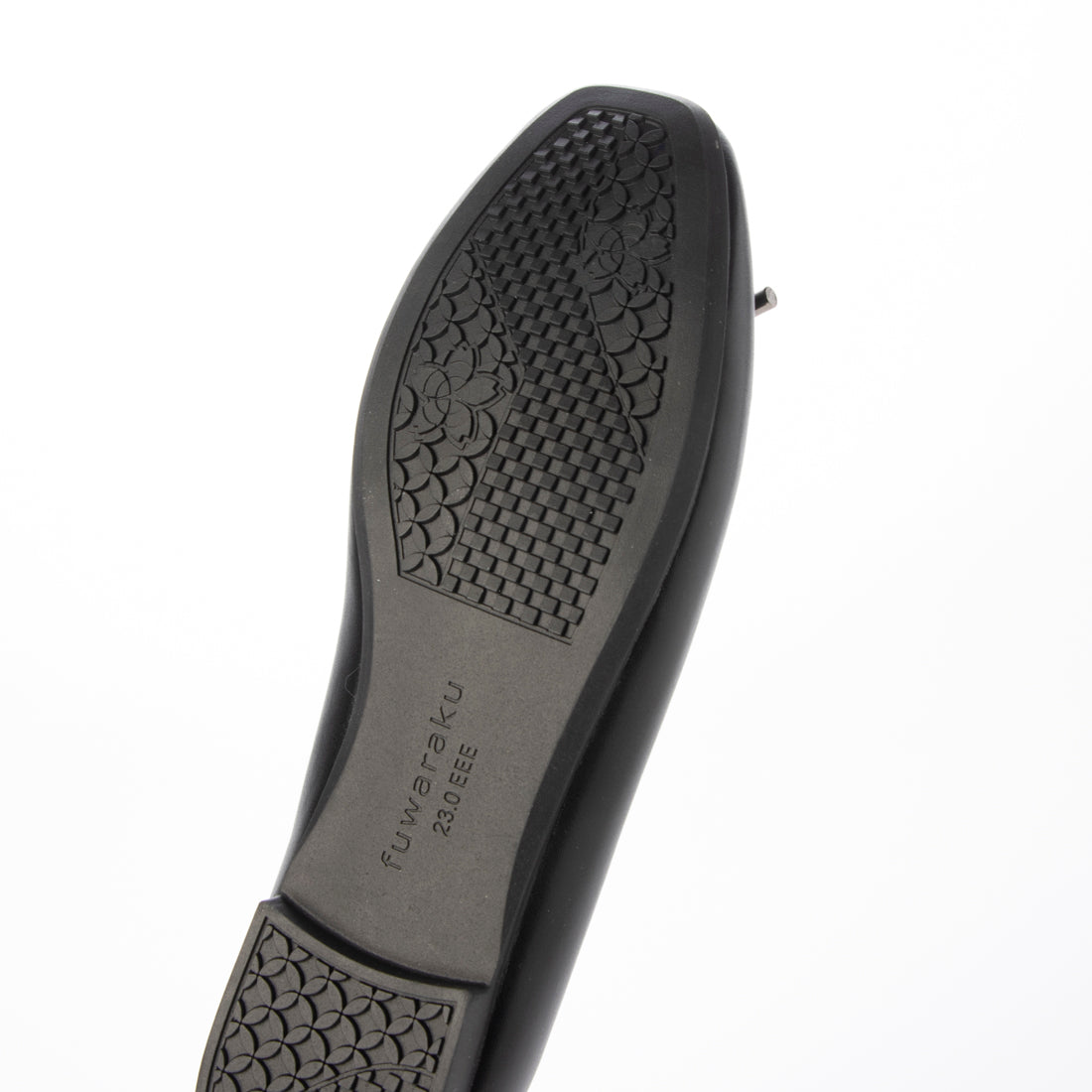 幅広 3E 防水 バレエパンプス ＜1.0cmヒール＞ 【22.0cm～25.0cm】 FR-1121 fuwaraku BLK