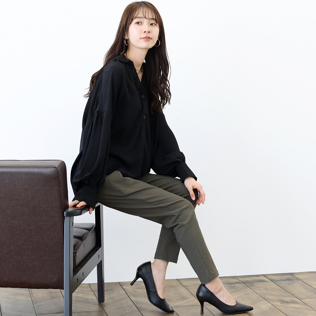 アレッタ ヴィータ Aletta vita 極伸びストレッチテーパードパンツ （ブラック） ブラック