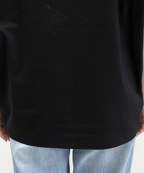 アレッタ ヴィータ Aletta vita シルケットスムース重ね袖コクーンプルオーバー （チャコール） チャコール